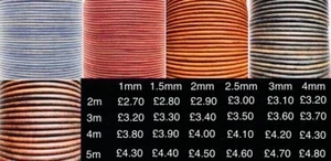 Antique Vintage Real Round Leather Genuine Thong Cord String Jewellery Craft - Picture 1 of 6