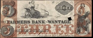 NJ $3 DECKERTOWN New Jersey Farmers Bank of WANTAGE 1860s PMG VF25 NJ-105 G6d - Picture 1 of 6