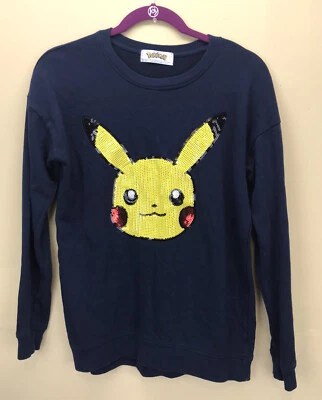 Sudadera Pokemon Smile Pikachu Lentejuelas Cara Unisex Talla Pequeña Foto 1 de 4