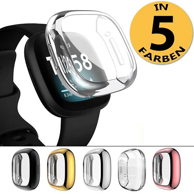 VENTURA_24 Schutzhülle für Fitbit Versa 3 & Sense Hülle TPU Cover Case 360° Bumper Neu
