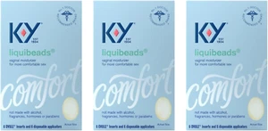 K-Y Liquibeads Silicone-Based Formula 6 Bead Inserts and 6 Applicators Vaginal M - Picture 1 of 12