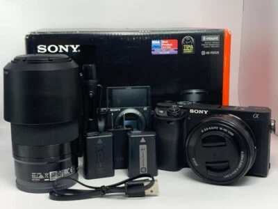 【Shutter Count:271】Sony a6400 Double Zoom Lens Kit Black From Japan - Near Mint - Image 1 of 4