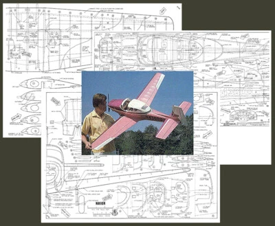 Model Airplane Plans (RC): Ryan Navion 67½" 1/6 Scale .40-.60 Engine (Musciano) - Image 1 of 3