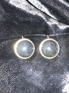 Vintage Trifari Gold Tone Clip On Earrings Black Enamel - Picture 1 of 4