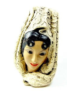 "Retro Española Decoración Dama Busto Escultura Tizal 11 1/4" por Brower (Aprox. 1966) - Imagen 1 de 9