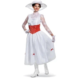 Licensed Mary Poppins Deluxe Dress Movie Character Costume Adult Women - Picture 1 of 3