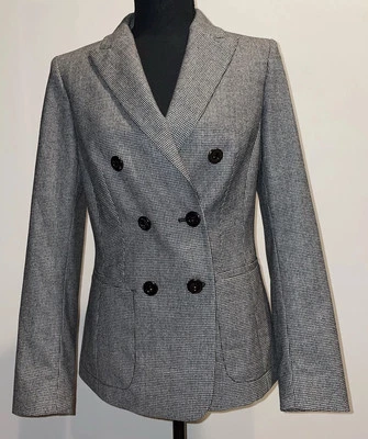 Chaqueta de lana Cividini italiana de doble pecho para mujer pata de gallo talla EU40/9US nueva Foto 1 de 4