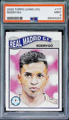 2020 Topps UCL Living Set #117 Rodrygo Real Madrid MINT PSA 9  - Image 1 of 2