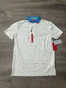 Polo Redvanly Savile bianca brillante taglia small nuova con etichette prezzo al dettaglio consigliato $105 - Foto 1 di 9