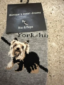 Rio and Pepe Adult Dog Socks Size 9-11 Yorkshire Terrier NEW - Picture 1 of 4