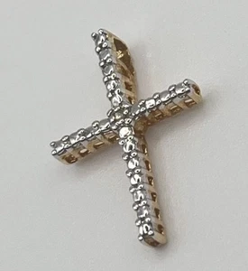 Diamant Kreuz Anhänger Sterlingsilber Gold Vermeil von RS Pure Ross Simons - Bild 1 von 18
