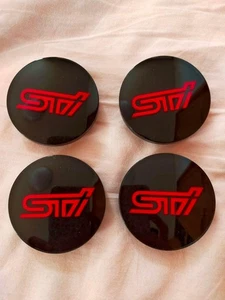 SUBARU OEM WRX STI VAB 15-21 Aluminium Wheel Center Cap STI 28821FE141 x4 - Picture 1 of 2