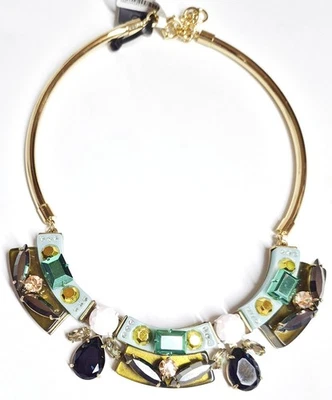 Collar J.Crew Lucita y Cristal Verde Amarillo Multicolor Oro Claro Buey Foto 1 de 4