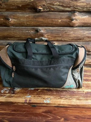 Bolsa de viagem vintage Jeep anos 90 preta bronzeada sem alça de ombro - Imagem 1 de 4