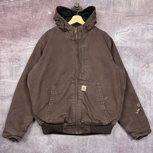 Chaqueta Carhartt De Colección Para Hombre Moca Marrón L Chaqueta de Trabajo Activa con Capucha 00s 2352 - Imagen 1 de 7