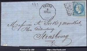 FRANCE N°29 SUR LETTRE INCOMPLETE CONVOYEUR DE STATION THANN LIGNE 296 W.Mulh. - Picture 1 of 2