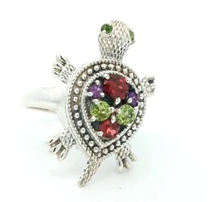Video Samuel B Behnam BJC 925 Sterling Silver Natural Multi Gemstone Ring - Picture 1 of 3
