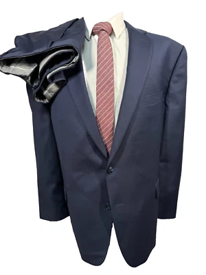 MICHAEL KORS Mens Navy Blue BIG & TALL STRETCH 2 Pc Suit 50R Jacket 44x26 Pant - Image 1 of 4