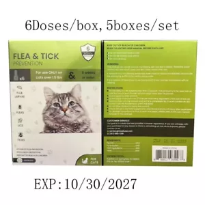 5box*6Doses Flea&Tick Treatment Prevention Cats Kitten Over 1.5lb 6Month Supply - Picture 1 of 15