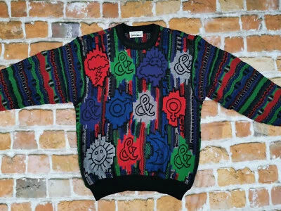 Carlo Colucci Suéter Vintage Wetter Bericht Muy Colorido Casual Talla: M Tip Top - Imagen 1 de 4