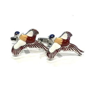 Pheasant Bird Cufflinks For Men Birthday Wedding Gift - Picture 1 of 6