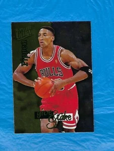 SCOTTIE PIPPEN 1996-97 ULTRA GIVE & TAKE #8 + 96-97 METAL EDGE #5 INSERT BULLS - Picture 1 of 2