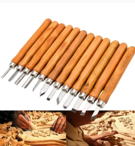 12pcs Hand Wood Carving Chisels Knife Tool for Basic Woodcut Working Tools - Picture 1 of 2