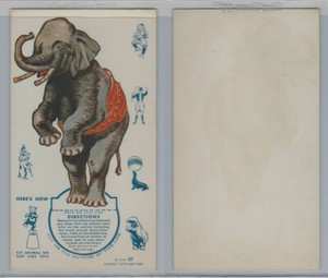 1939 F51-2 Ice Cream Card, Circus Cup Stand-Ups, Elephant, ZQL