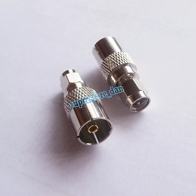 IEC DVB-T TV PAL female jack to SMA male plug RF adapter connector - Image 1 of 4