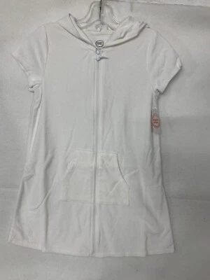 Wonder Nation Girls Large 10-12 White Full Zip Hooded Swimwear Cover Up - Image 1 of 4
