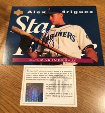 Alex Rodriguez Autographed Signed 5x7 1995 Upper Deck #215 Mariners UD COA/Holo
