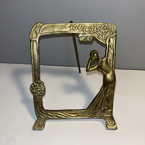 Vintage Vanity Frame Dresser Tray-Solid Brass Art Nouveau "Lady of the Lake" - Picture 1 of 17