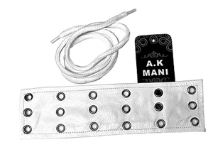 Extensor de tapas de cuero genuino para motocicleta con cordones nuevo color blanco 9" - Imagen 1 de 1