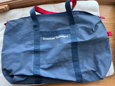 Vintage Official American Tourister Carry-on Bag Luggage Tweed Knit Strap. - Image 1 of 3