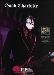 Impresión de anuncio de guitarra Billy Martin (Good Charlotte) 2003 The Young & The Hopeless PRS - Imagen 1 de 3