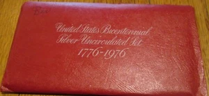 1976 Silver Uncirculated Mint Set U.S. Mint Bicentennial 3 Pc Ike $ 50c 25c - Picture 1 of 5