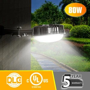80W LED Yard Barn Light Waterproof Street Dusk to Dawn Floodlight With Photocell - Picture 1 of 12