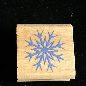Wooden Rubber Stamp SNOWFLAKE - Picture 1 of 2