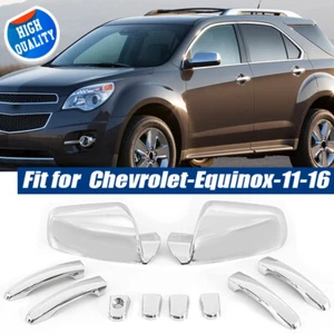 Espejo retrovisor cromado para Chevy Equinox GMC 2010-2017 + juego de 4 cubiertas de manija de puertas - Imagen 1 de 11