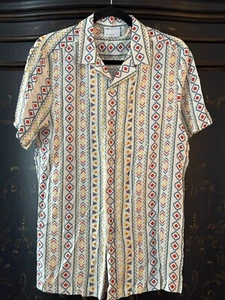 $38 ASOS Design Southwest Lightweight Short Sleeve Button Down | Multicolor | S - Picture 1 of 8