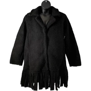 Attitudes by Renee Global Illusions Sherpa Coat Raven - Picture 1 of 3