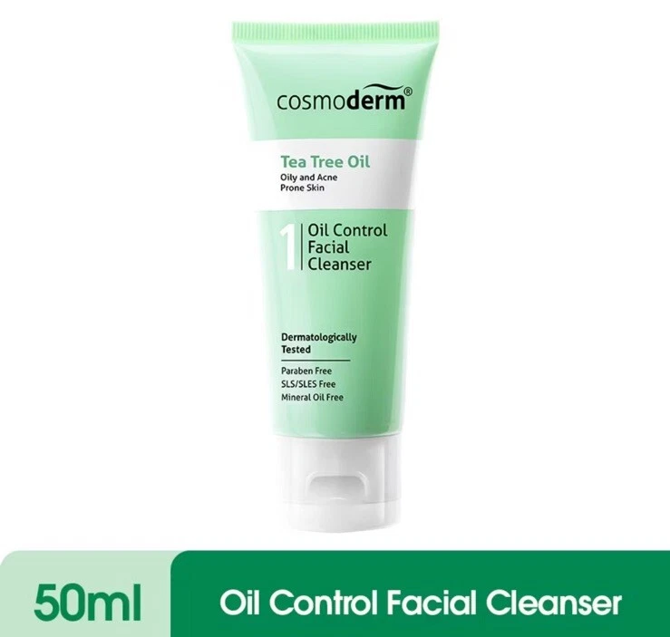 6 Packs : COSMODERM Tea Tree Oil Control Facial Cleanser 50ml - Image 1 of 4