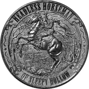The Legend Of Sleepy Hollow Headless Horseman Silbermünze 1 oz hergestellt in den USA Stempelglanz rund - Bild 1 von 6