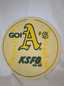 Vintage 12” Round Felt Hand Pennant KSFO 560 AM Radio Oakland Athletics Go A’s - Picture 1 of 13