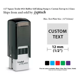 1/2" Quadrat Trodat 4921 Gummi selbstfärbender Stempel m. Wunschtext bis zu 2 Zeilen - Bild 1 von 11