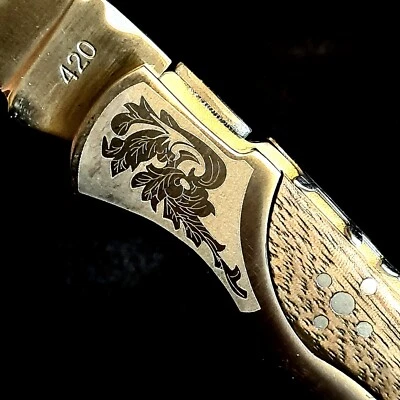 MARKENLOS Taschenmesser Laguiole Klappmesser Edelstahl scharf Wandern Brotzeit (4162) B