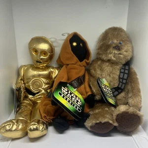 1997 Star Wars Buddies Kenner Beanie Baby Plüsch 3er Set Chewbacca, CP3O, Jawa - Bild 1 von 7