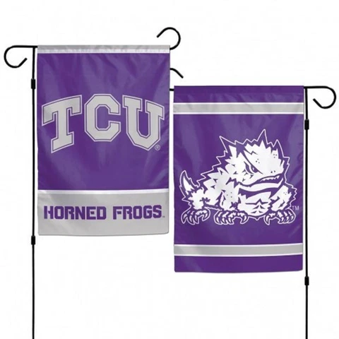 TCU Horned Frogs 2 Sided Garden Flag 12.5" x 18" [NEW] NCAA Fan Yard Outdoor Cover