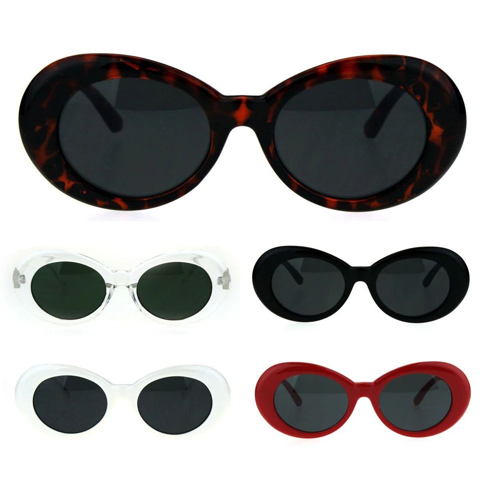 Gafas de sol retro peludas ovaladas mod de plástico grueso para mujer Foto 1 de 1