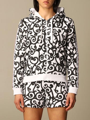 Felpa con cappuccio Moschino intimo stampato taglia S UK 8